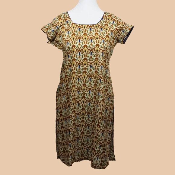 Stylish Brown Cream Printed Kurta Style | Muvvas Boutique - Picture 2 of 5